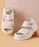 Babyoye Sandals With Velcro Closure with Brand Logo - White