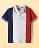 Pine Kids Cotton Knit Half Sleeves Cut & Sew Polo T-Shirt - Red Navy Blue & White