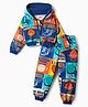 OLLINGTON ST. Cotton Basketball Printed Co-Ord Set of Full Sleeves Hoodie Sweatshirt & Joggers - Multicolor