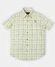 INFINITY Linen Cotton Woven Half Sleeves Checked Shirt - Light Green