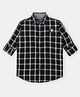INFINITY Cotton Woven Full Sleeves Checked Shirt - Black