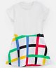 Plan B Cotton Half Sleeves Checked Printed Dress - White