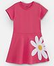 Plan B Cotton Half Sleeves Daisy Printed Dress - Pink