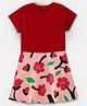 Plan B Cotton Half Sleeves Cherry Blossom Printed Dress - Peach