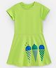 Plan B Cotton Half Sleeves Ice Cream Printed Dress - Lime Green