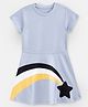 Plan B Cotton Half Sleeves Shooting Star Printed Dress - Grey