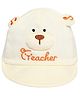 Kidofash Cotton Bear Applique Detailed Cap - Cream