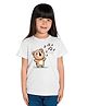 BRATMA Pure Cotton Half Sleeves Baby Bear Printed Tee - White