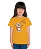 BRATMA Pure Cotton Half Sleeves Baby Bear Printed Tee - Mustard