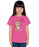 BRATMA Pure Cotton Half Sleeves Baby Bear Printed Tee - Pink