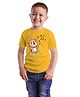 BRATMA Pure Cotton Half Sleeves Baby Bear Printed  Tee - Mustard