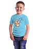 BRATMA Pure Cotton Half Sleeves Baby Bear Printed  Tee - Sky Blue