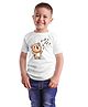 Bratma Cotton Half Sleeves Teddy Bear Printed Tee - White