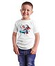 Bratma Cotton Half Sleeves Elephant Printed Tee - White