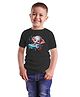 Bratma Cotton Half Sleeves Elephant Printed Tee - Black