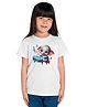 Bratma Cotton Half Sleeves Elephant Printed Tee - White