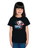 Bratma Cotton Half Sleeves Elephant Printed Tee - Black