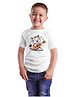 BRATMA Cotton Half Sleeves Baby Tiger Printed Tee - White