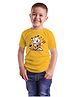 BRATMA Cotton Half Sleeves Baby Tiger Printed Tee - Mustard