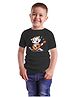 BRATMA Cotton Half Sleeves Baby Tiger Printed Tee - Black
