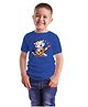BRATMA Cotton Half Sleeves Baby Tiger Printed Tee - Navy Blue