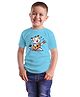 BRATMA Cotton Half Sleeves Baby Tiger Printed Tee - Sky Blue