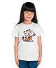 Bratma Cotton Half Sleeves Cute Baby Tiger Printed Tee - White
