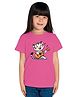 Bratma Cotton Half Sleeves Cute Baby Tiger Printed Tee - Pink
