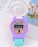 Babyhug FLip Top Digital Watch with Pengu Applique & Doggo Print - Light Blue & Lilac