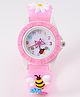 Babyhug Free Size Digital Watch With Floral & Bee Applique - Light Pink
