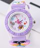Babyhug Analog Watch with Floral & Butterfly Design - Purple