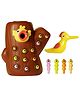 Happy Hues Woodpecker -Capture The Magnetic Worms Toys-Sorting & Stacking Toy- Skills Enhancement & Motor Skill Toys for Toddlers/Kid - Early Educational-Montessori Toy - Brown