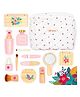 Happy Hues Premium 14 Pcs Kids Pretend Play Makeup Kit in a Portable Bag- Includes Lipstick, Nail Polish, Eyeshadow Set, Glitters, and Various Makeup Brushes & Accessories