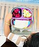 Happy Hues Rainbow Stainless Steel Divided Meal Plate Tray-3 Compartments Dinner Dish for Baby & Toddlers