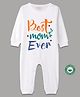 BLUSHES 100% Cotton Mothers Day Theme Full Sleeves Best Mom Ever Text Printed Romper - White