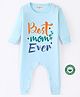 BLUSHES 100% Cotton Mothers Day Theme Full Sleeves Best Mom Ever Text Printed Romper - Powder Blue