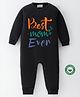 BLUSHES 100% Cotton Mothers Day Theme Full Sleeves Best Mom Ever Text Printed Romper - Black