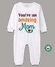 BLUSHES 100% Cotton Mothers Day Theme Full Sleeves You Re An Amazing Mom Text Printed Romper - White