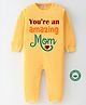 BLUSHES 100% Cotton Mothers Day Theme Full Sleeves You Re An Amazing Mom Text Printed Romper - Yellow