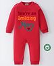 BLUSHES 100% Cotton Mothers Day Theme Full Sleeves You Re An Amazing Mom Text Printed Romper - Red