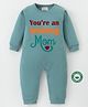 BLUSHES 100% Cotton Mothers Day Theme Full Sleeves You Re An Amazing Mom Text Printed Romper - Olive Green