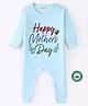 BLUSHES 100% Cotton Mothers Day Theme Full Sleeves Typography Printed Romper - Powder Blue