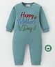 BLUSHES 100% Cotton Mothers Day Theme Full Sleeves Typography Printed Romper - Olive Green