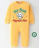 BLUSHES 100% Cotton Mothers Day Theme Full Sleeves My First Mothers Day Text Printed Romper - Yellow