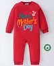 BLUSHES 100% Cotton Mothers Day Theme Full Sleeves Typography Printed Romper - Red