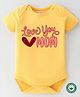 BLUSHES 100% Cotton Mothers Day Theme Half Sleeves Love You Mom Text Printed Onesie - Yellow