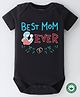 BLUSHES 100% Cotton Mothers Day Theme Half Sleeves Best Mom Ever Text Printed Onesie - Black