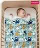 Babyhug Lightweight Single Ply Mink Blanket Dino Print - Green