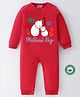BLUSHES 100% Cotton Mothers Day Theme Full Sleeves My 1st Mothers Day Text Printed Romper - Red