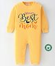 BLUSHES 100% Cotton Mothers Day Theme Full Sleeves World Best Mom Text Printed Romper - Yellow